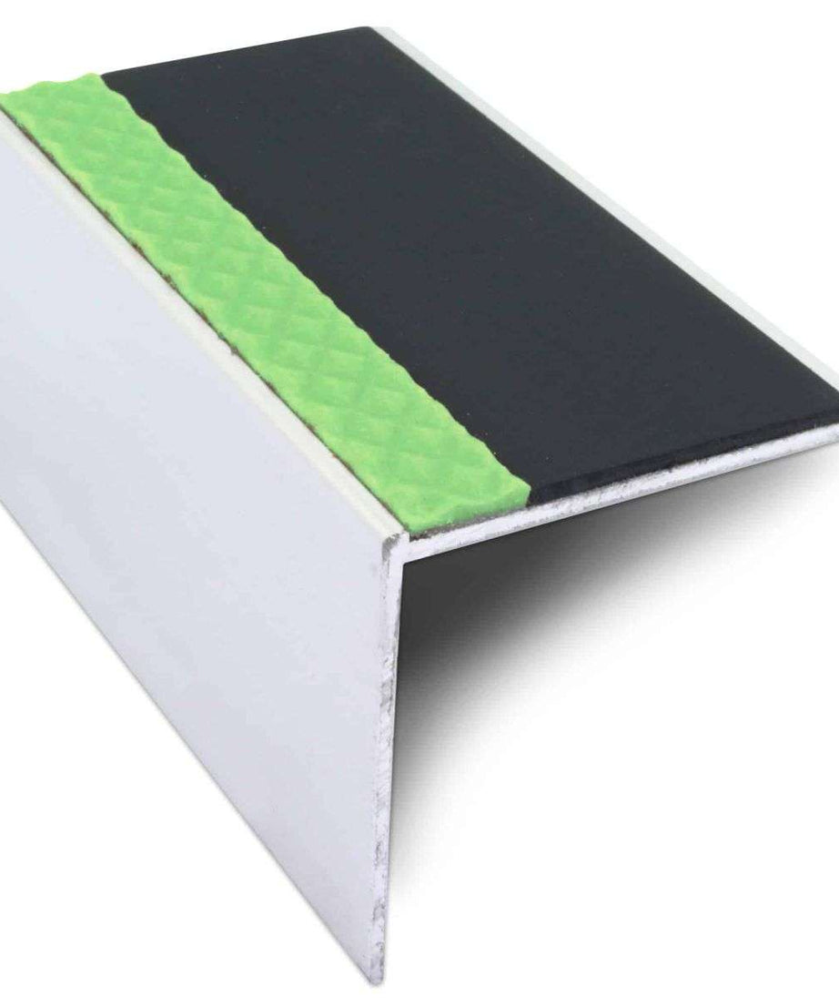 ASL19 56x55mm DDA Compliant Aluminium Non Slip Stair Nosing Edge Trim With Pvc Insert Stair Nosing etc