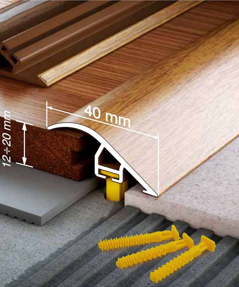 C40 40mm Pvc Wood Effect Door Threshold Ramp Profile Stair Nosing etc