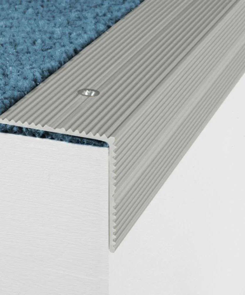 A34 35 x 35mm Anodised Aluminium Self Adhesive Non Slip Ribbed Treads Stair Nosing Edge Trim Stair Nosing etc