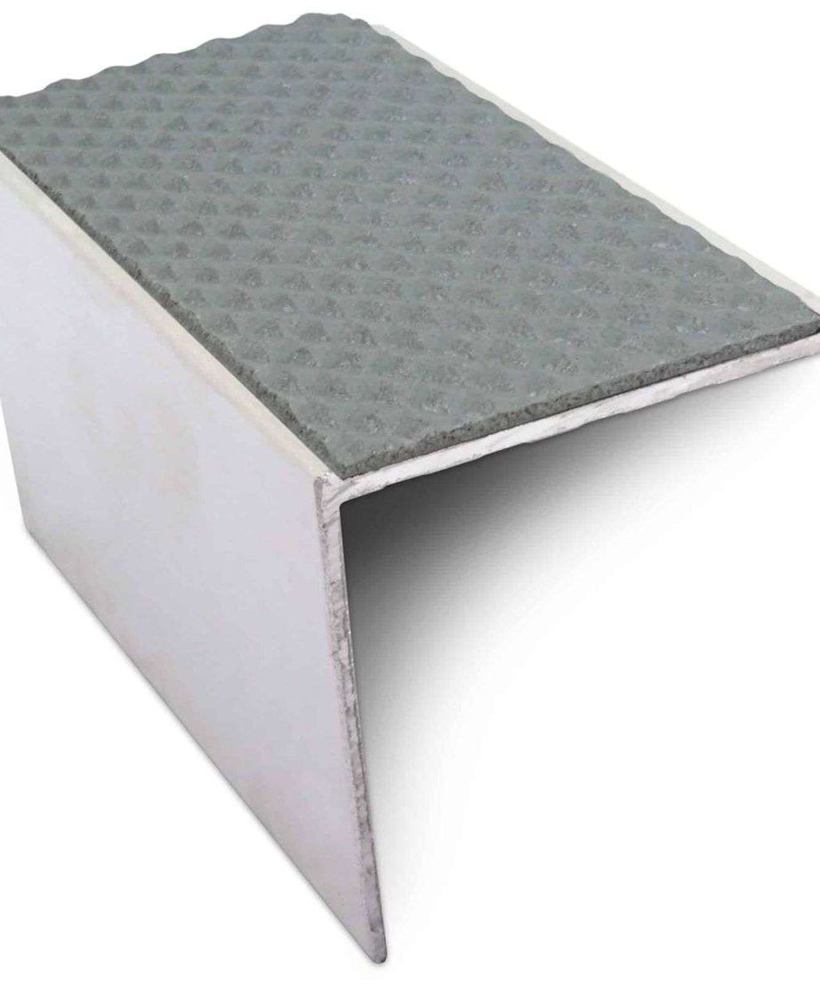 NSL19 Tredsafe 56 x 55mm DDA Compliant Aluminium Non Slip Stair Nosing Edge Trim With Pvc Insert Stair Nosing etc