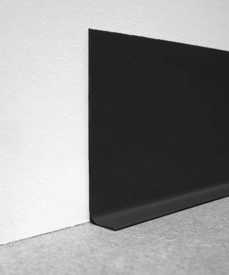 PVC Flexible Sit On Skirting Board PVC angle 100mm x 20mm 15m Long Stair Nosing etc